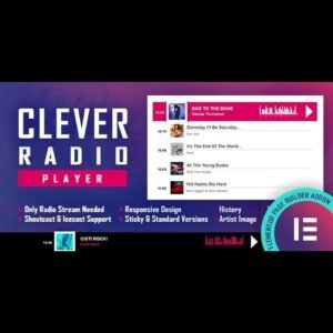 CLEVER v1.4 - HTML5 Radio Player With History- Elementor Widget Addon