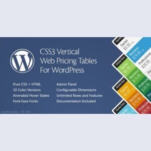 CSS3 Vertical Web Pricing Tables For WordPress v1.8