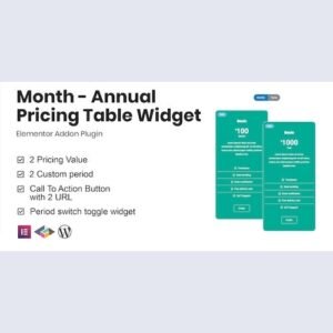 Month v1.0.0 - Annual Pricing Table Widget For Elementor