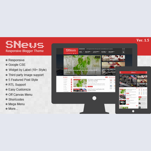 SNEWS v1.5 - NEWS/MAGAZINE RESPONSIVE BLOGGER THEME