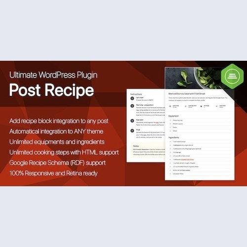 Ultimate Post Recipe - Responsive WordPress Posts Cooking Recipes plugin