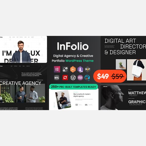 Infolio - Digital Agency & Creative Portfolio WordPress Elementor Theme