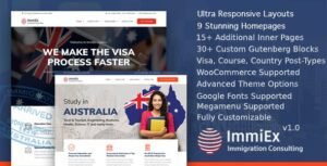 ImmiEx - Immigration law, Visa services support, Migration Agent Consulting WordPress Business Theme