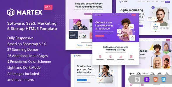 Martex - Software, SaaS & Startup Landing Page WordPress Theme